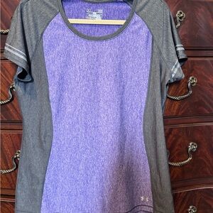 Under Armour Women's Purple and Gray Short Sleeve Tee